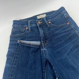 Madewell High Rise Skinny Jeans Womens 25 Blue Wash Denim Stretch Cuffed Peppy